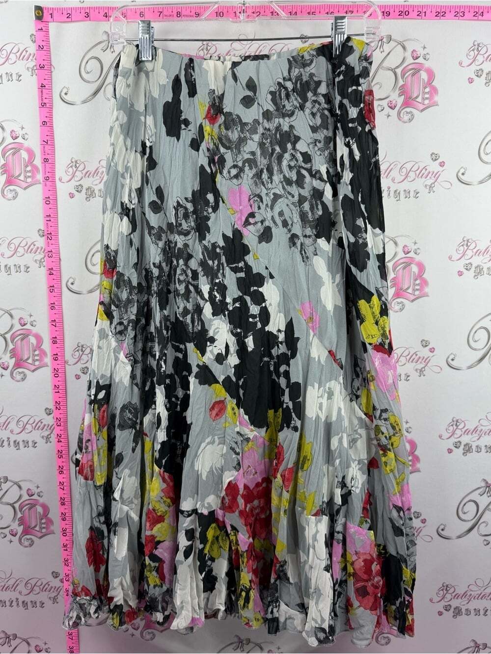 per una skirt floral in Gray, Black, Pink & Yellow